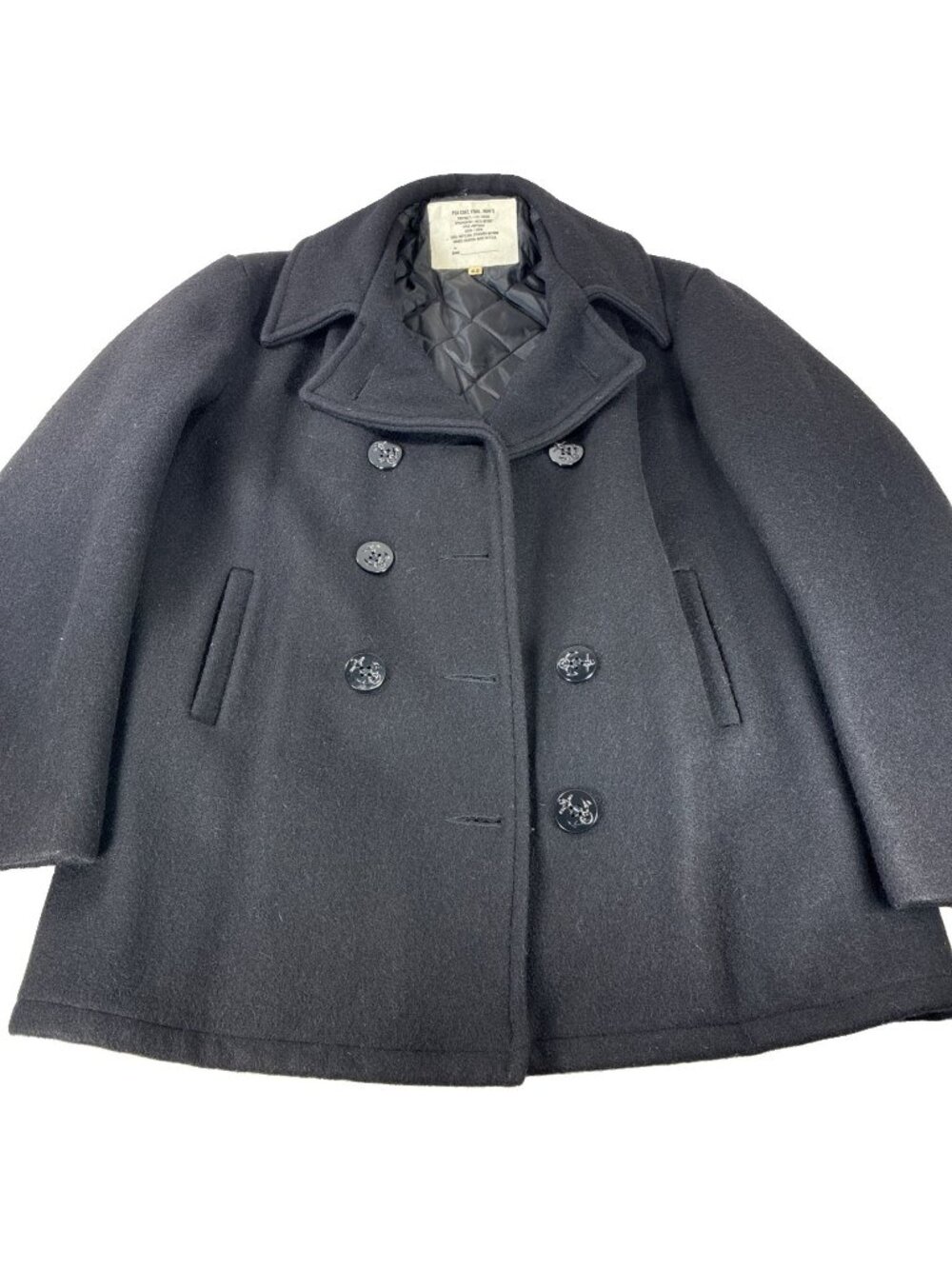 PEA COAT US NAVY VTG 1974 Military Issued Wool Men's Heavy Jacket Coat 42 USA